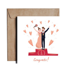 Greeting card 14,5 x 14,5 cm - PiesKot - Dream Team