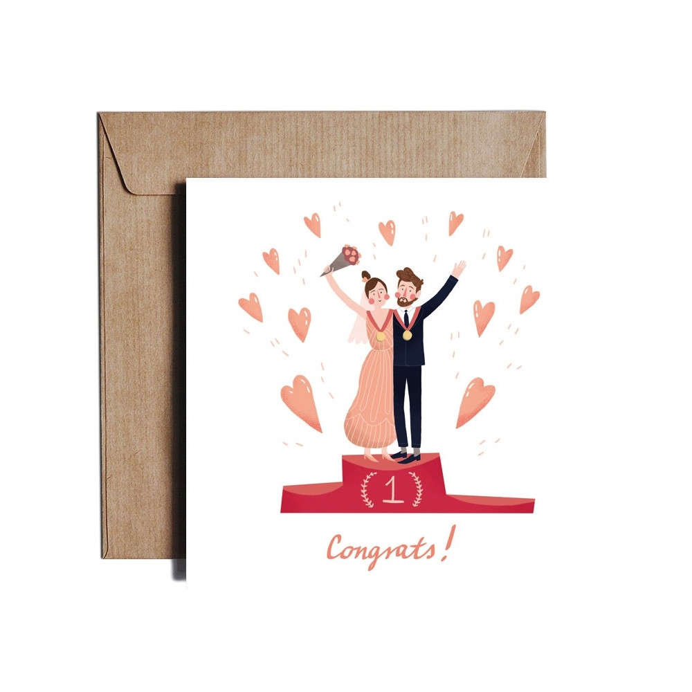 Greeting card 14,5 x 14,5 cm - PiesKot - Dream Team