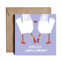 Greeting card 14,5 x 14,5 cm - PiesKot - Officially In Love