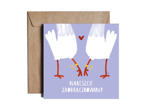 Kartka okolicznościowa 14,5 x 14,5 cm - PiesKot - Officially In Love