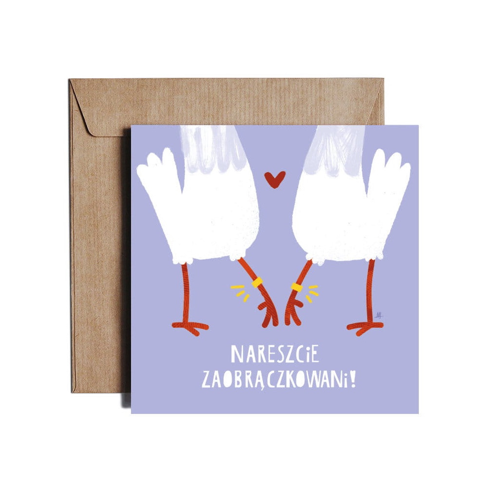 Greeting card 14,5 x 14,5 cm - PiesKot - Officially In Love