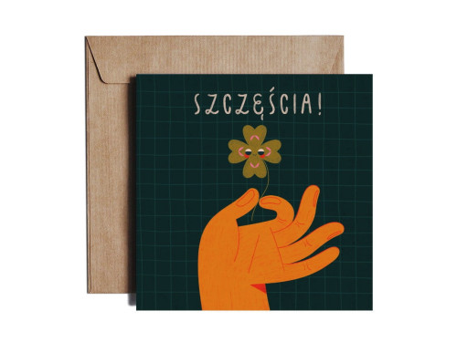 Greeting card 14,5 x 14,5 cm - PiesKot - Happyness
