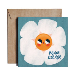 Greeting card 14,5 x 14,5 cm - PiesKot - Daisy