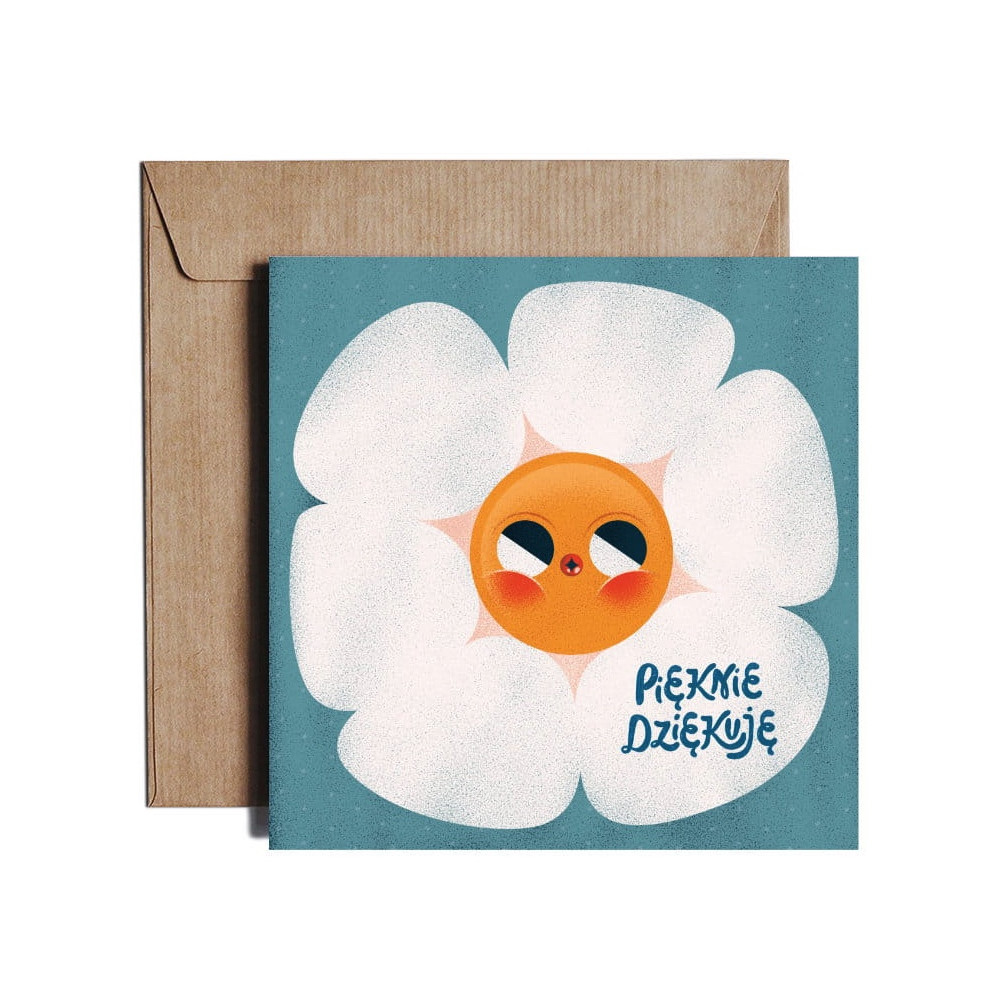 Greeting card 14,5 x 14,5 cm - PiesKot - Daisy