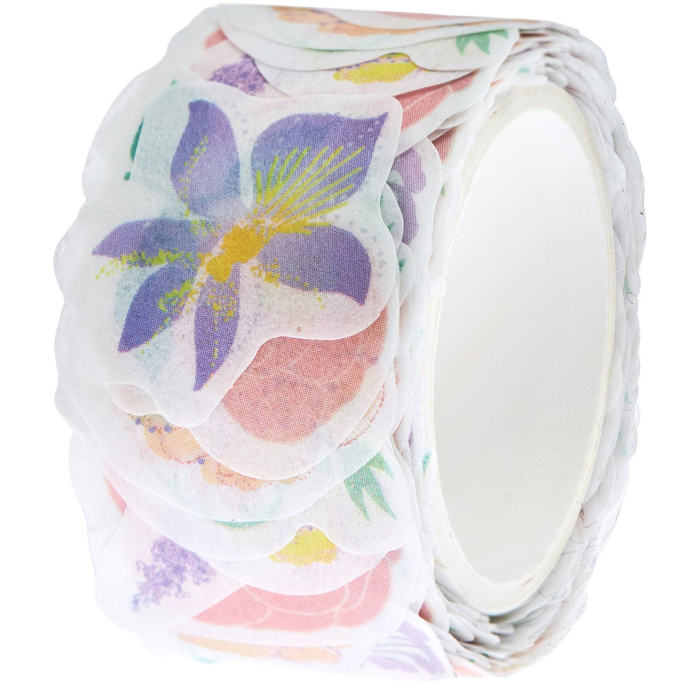 Washi paper stickers Flowers Pastel - Paper Poetry - 200 pcs.