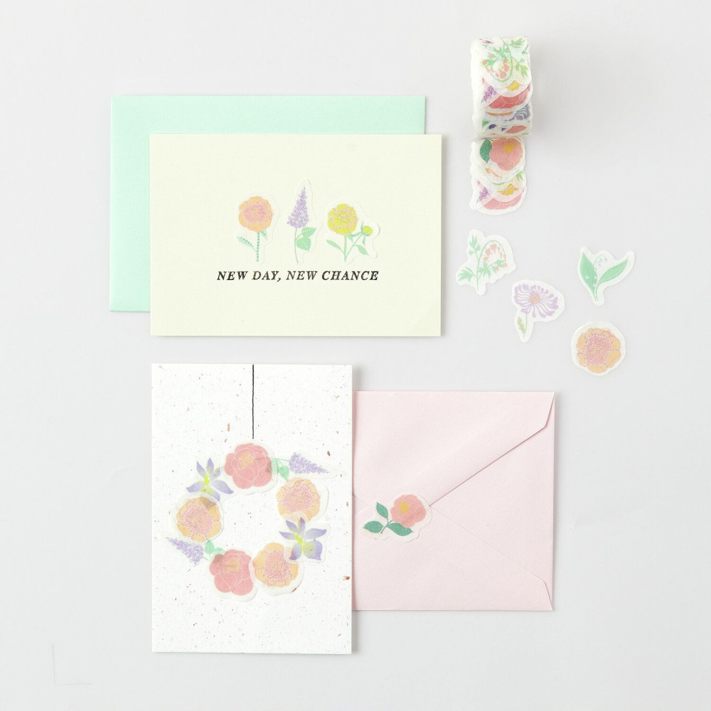 Naklejki washi Flowers Pastel - Paper Poetry - 200 szt.