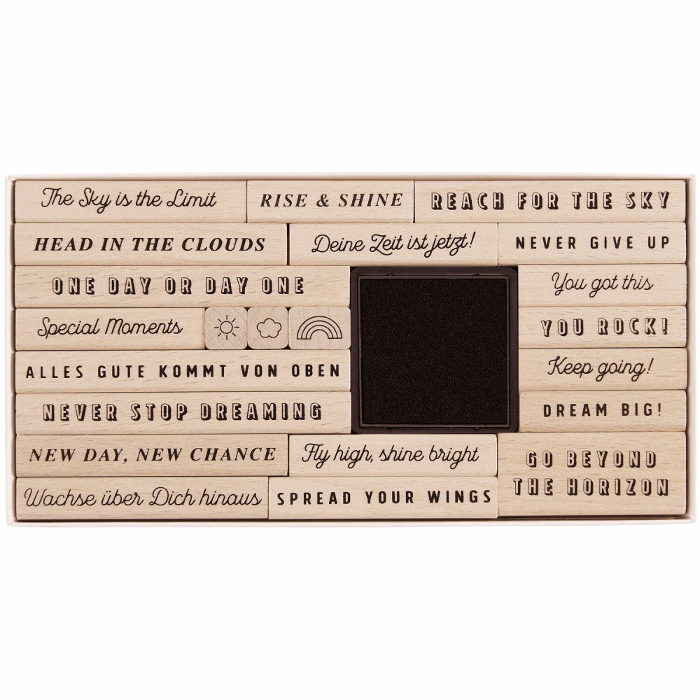 Set of wooden stamps The Sky is the Limit - Paper Poetry - 24 pcs.