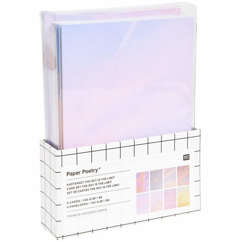 Set of The Sky is the Limit greeting cards - Paper Poetry - 8 pcs