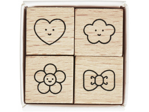 Set of wooden stamps Chingu - Paper Poetry - 4 pcs.