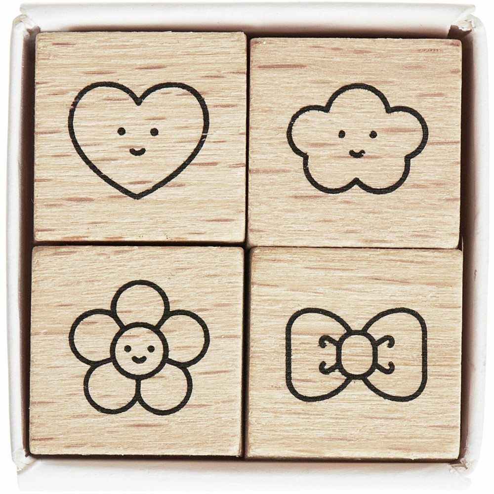 Set of wooden stamps Chingu - Paper Poetry - 4 pcs.