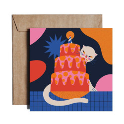 Greeting card 14,5 x 14,5 cm - PiesKot - Smudge the cat