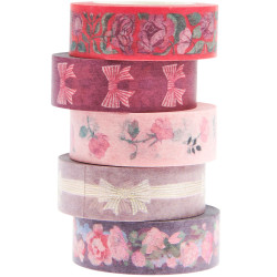 Set of washi tapes La Vie En Rose - Paper Poetry - 5 pcs.