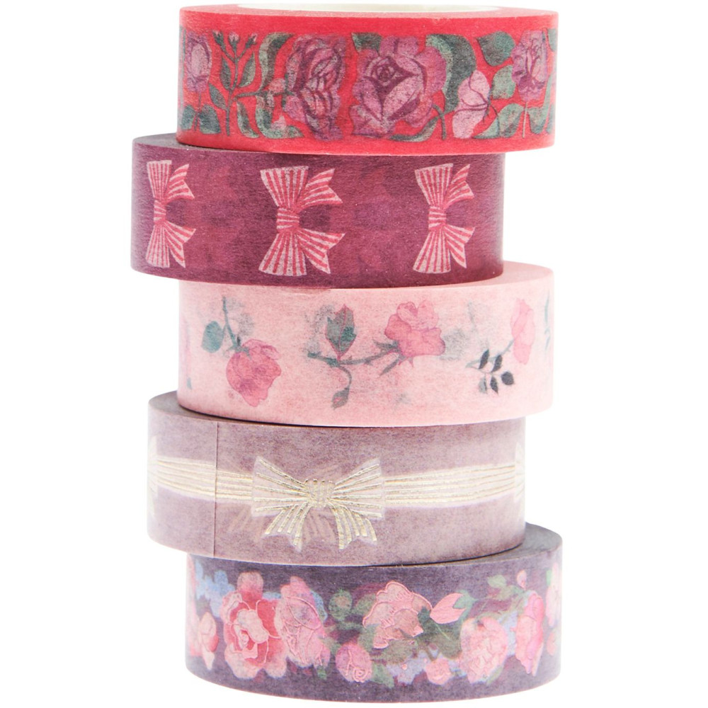 Zestaw taśm washi La Vie En Rose - Paper Poetry - 5 szt.