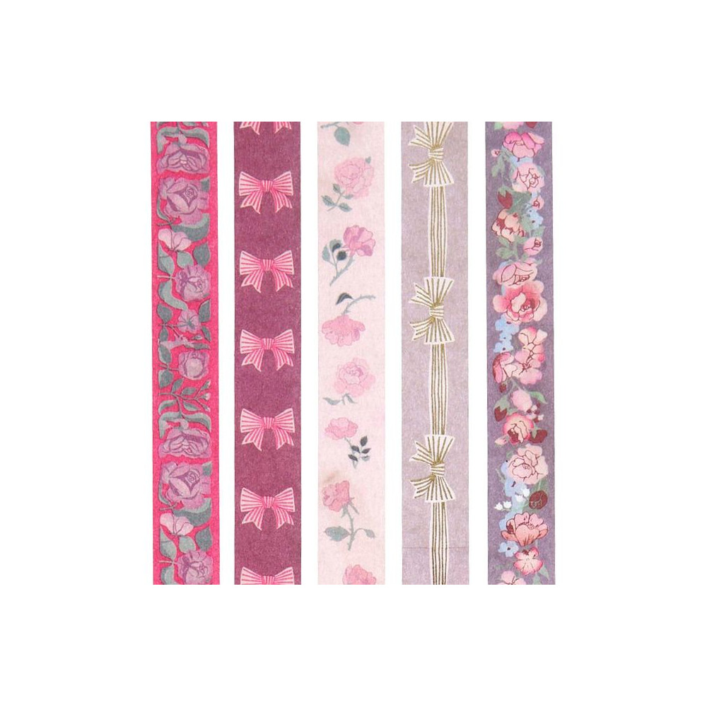 Set of washi tapes La Vie En Rose - Paper Poetry - 5 pcs.