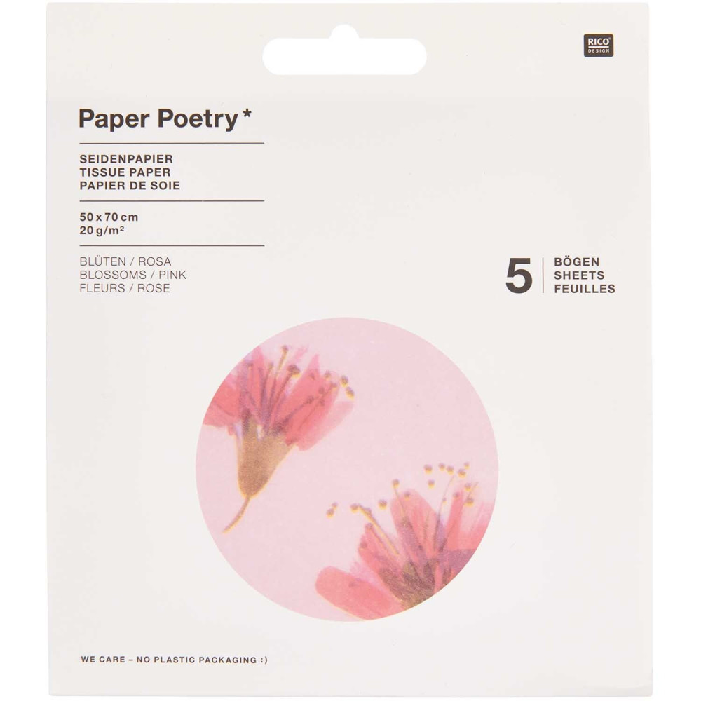 Gift wrapping tissue paper Blossoms - Paper Poetry - 5 pcs