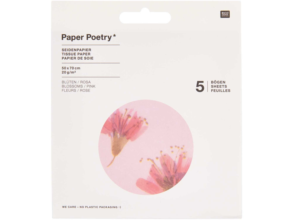 Bibuła do pakowania prezentów Blossoms - Paper Poetry - 5 szt.