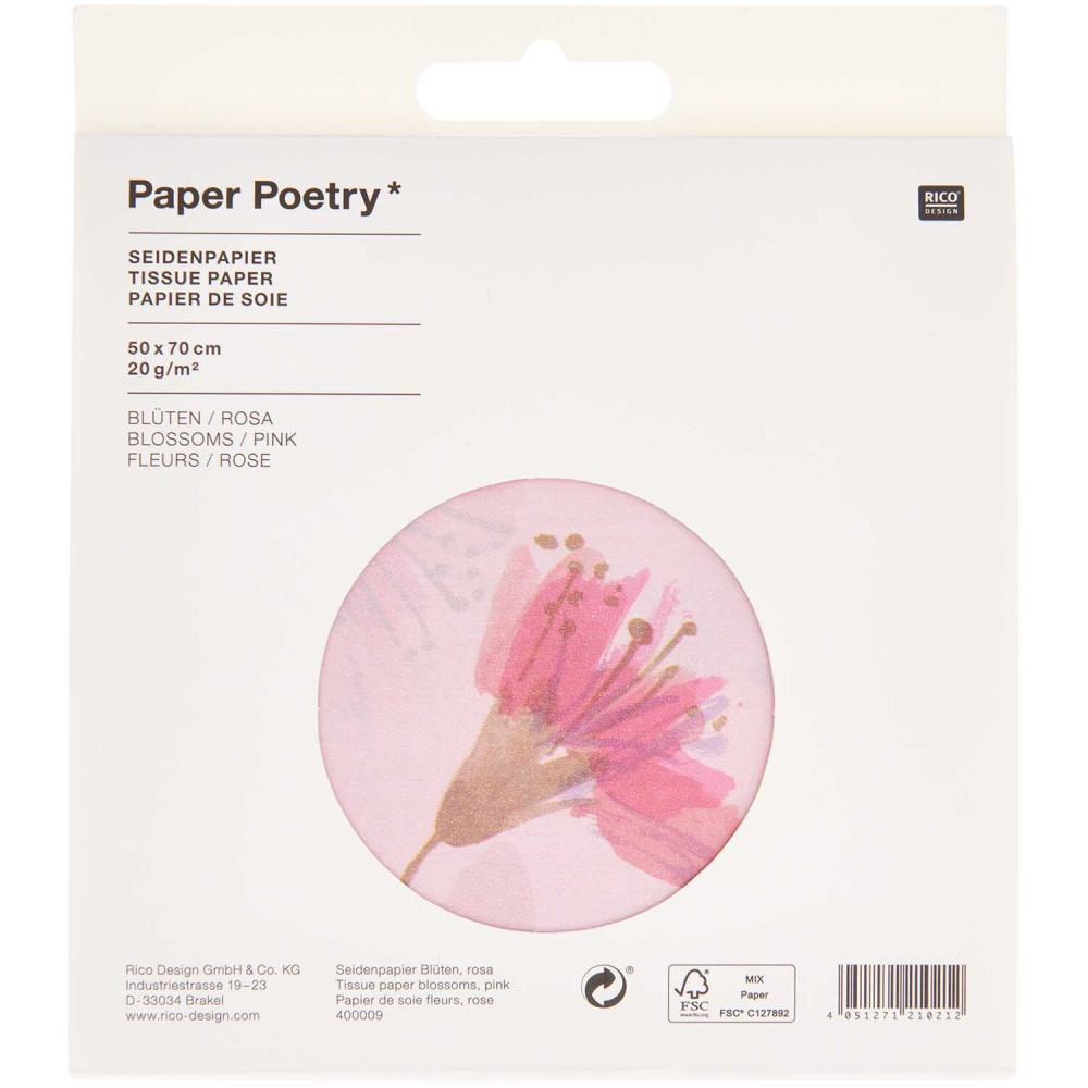 Gift wrapping tissue paper Blossoms - Paper Poetry - 5 pcs