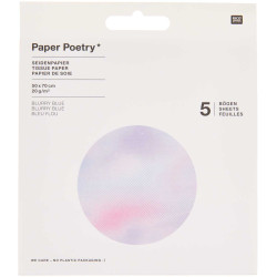 Bibuła do pakowania prezentów Blurry Blue - Paper Poetry - 5 szt.