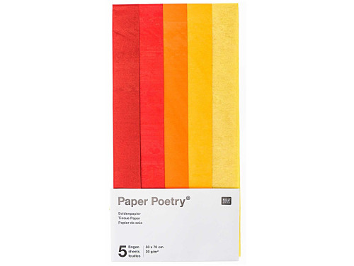 Bibuła do pakowania prezentów Red Mix - Paper Poetry - 5 szt.