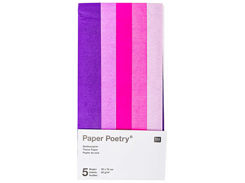 Bibuła do pakowania prezentów Purple Mix - Paper Poetry - 5 szt.