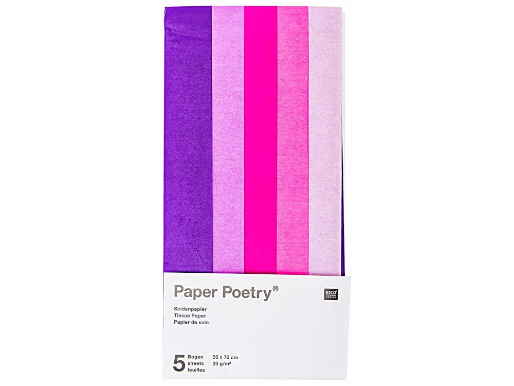 Bibuła do pakowania prezentów Purple Mix - Paper Poetry - 5 szt.