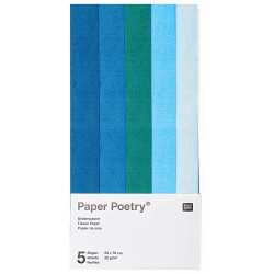 Bibuła do pakowania prezentów Blue Mix - Paper Poetry - 5 szt.