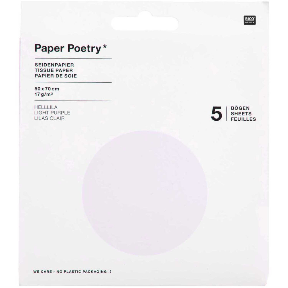 Gift wrapping tissue paper Light Purple - Paper Poetry - 5 pcs