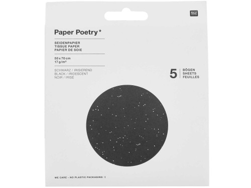 Bibuła do pakowania prezentów Black Dots - Paper Poetry - 5 szt.