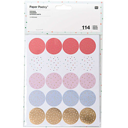 Naklejki papierowe kółka Confetti - Paper Poetry - 114 szt.