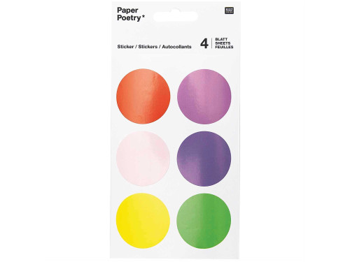 Naklejki papierowe kółka Circles - Paper Poetry - Colorful 24 szt.
