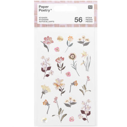 Naklejki papierowe Nature - Paper Poetry - Mauve 56 szt.