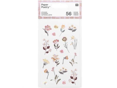 Paper stickers Nature - Paper Poetry - Mauve 56 pcs