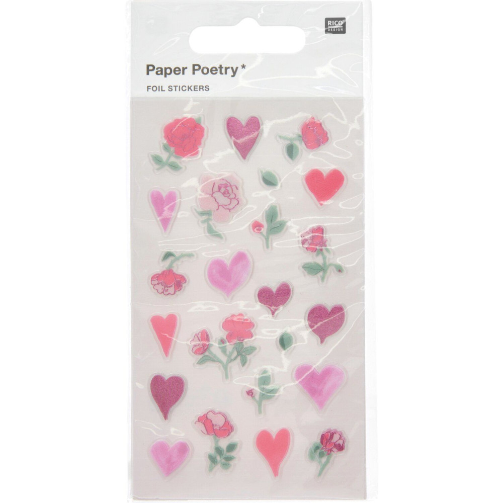 Foil stickers La Vie en Rose Hearts & Flowers - Paper Poetry