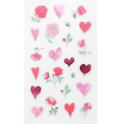 Foil stickers La Vie en Rose Hearts & Flowers - Paper Poetry
