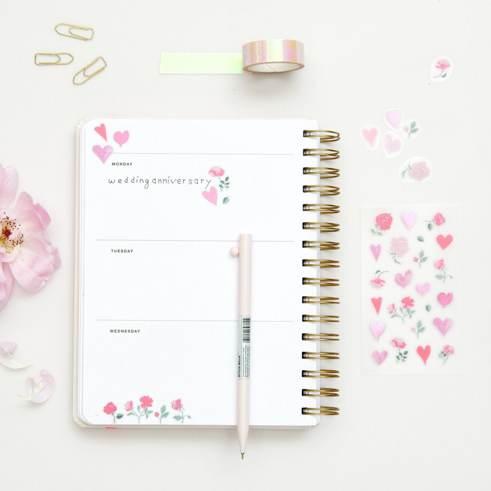 Naklejki foliowe La Vie en Rose Hearts & Flowers - Paper Poetry