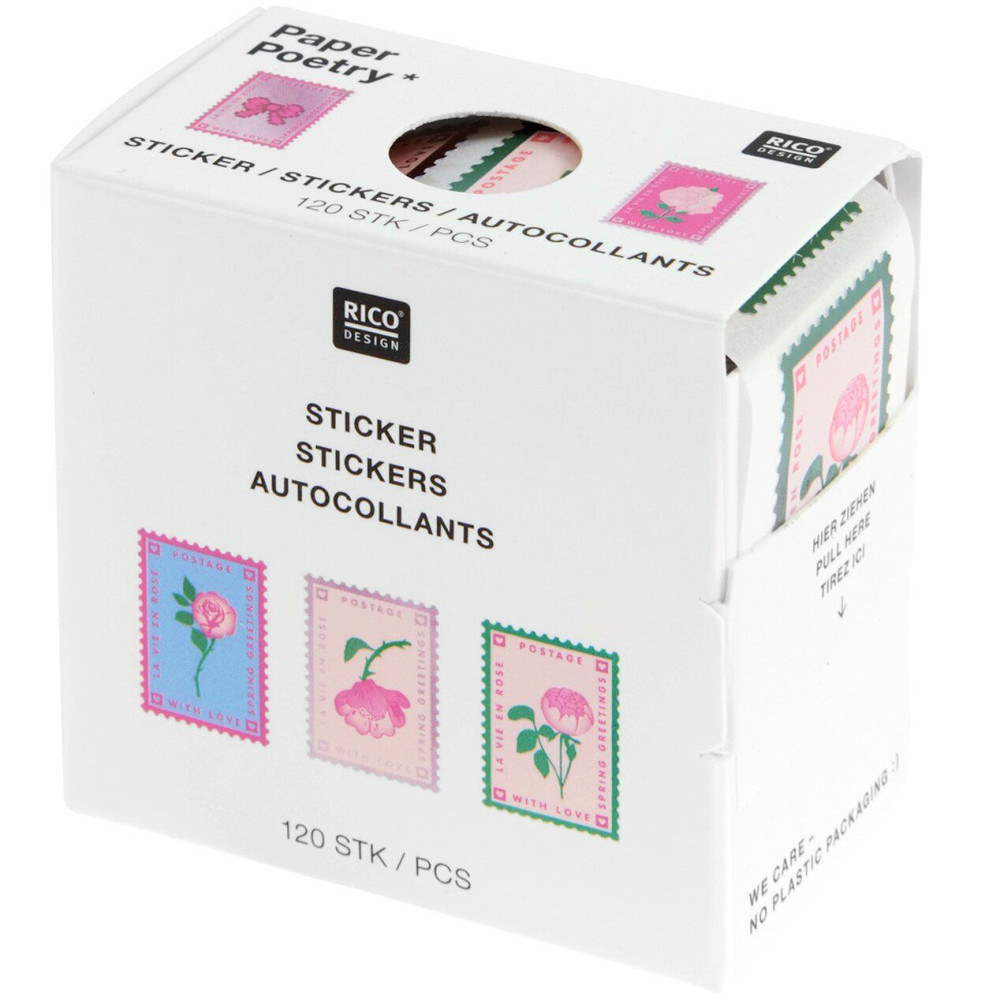 Roll stickers La Vie en Rose Stamps - Paper Poetry - 120 pcs