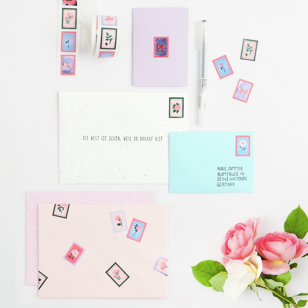 Roll stickers La Vie en Rose Stamps - Paper Poetry - 120 pcs