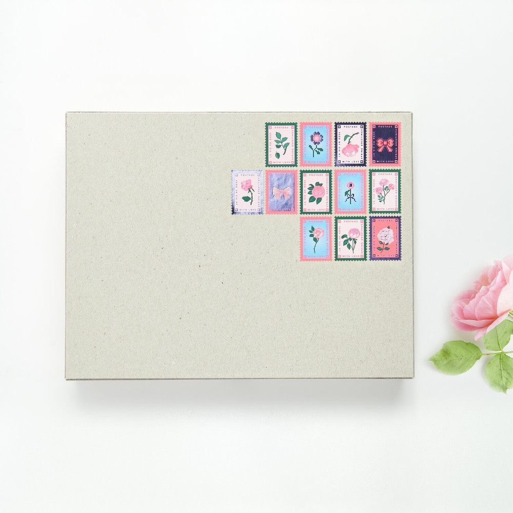 Roll stickers La Vie en Rose Stamps - Paper Poetry - 120 pcs