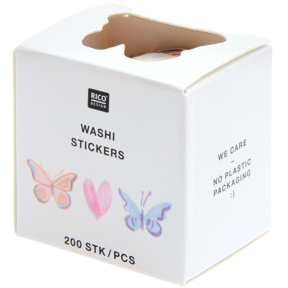 Washi paper stickers Painted Love - Paper Poetry - 200 pcs.