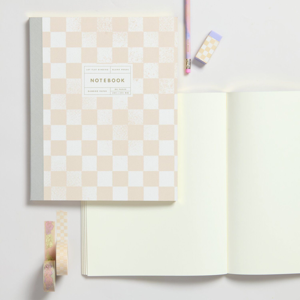 Plain notebook Checkerboard 20 x 25,5 cm - Paper Poetry - 80 sheets
