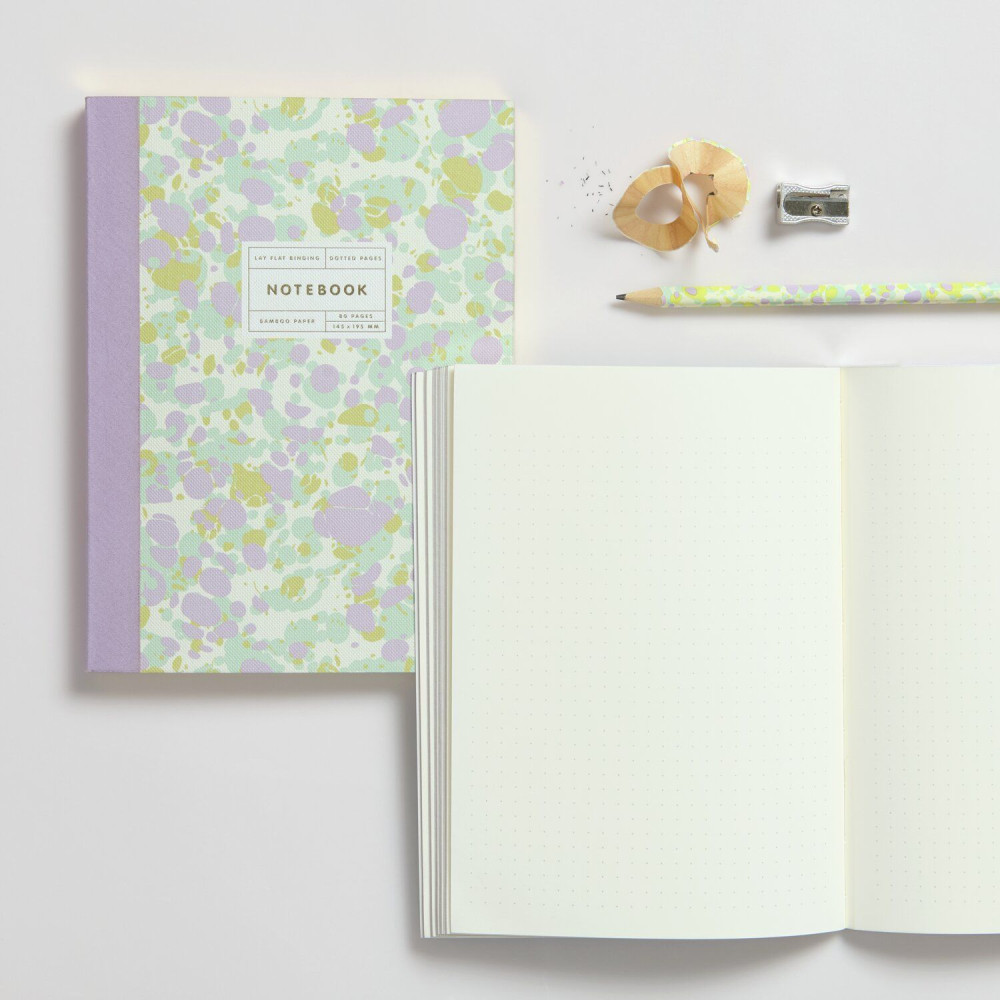 Dotted notebook Marbled 14,5 x 19,5 cm - Paper Poetry - 80 sheets