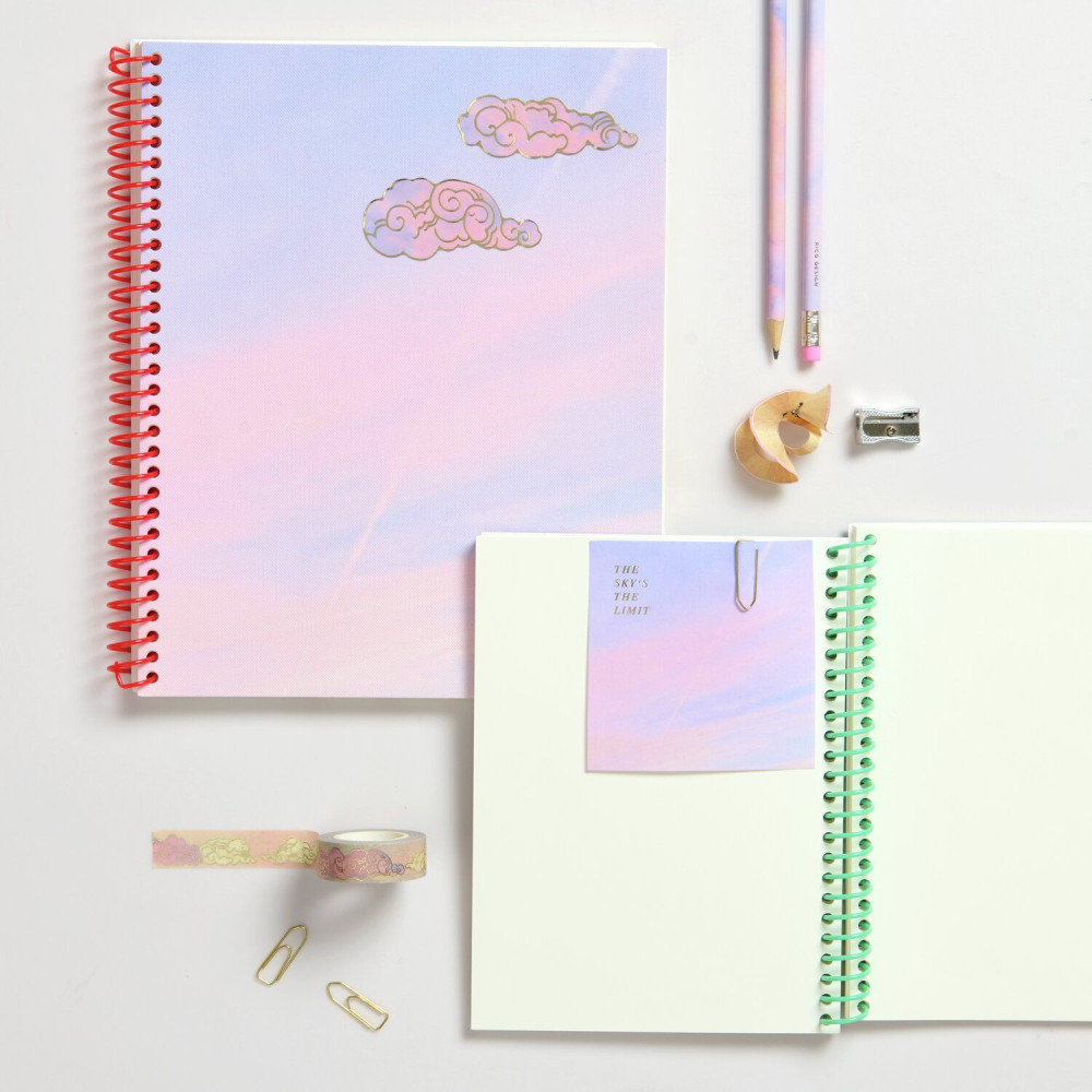 Plain spiral notebook Sky 20 x 25,5 cm - Paper Poetry - 80 sheets