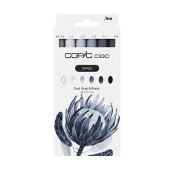 Zestaw markerów dwustronnych Copic Ciao Shade - Cool Gray & Black 6 szt.