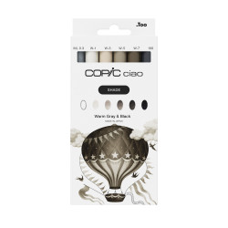 Zestaw markerów dwustronnych Copic Ciao Shade - Warm Gray & Black 6 szt.