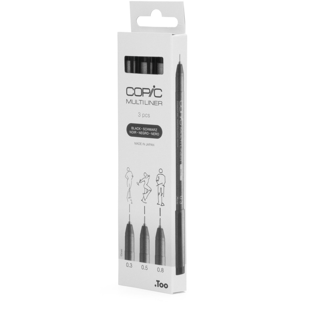 Zestaw cienkopisów Copic Multiliner Medium - Black 3 szt.