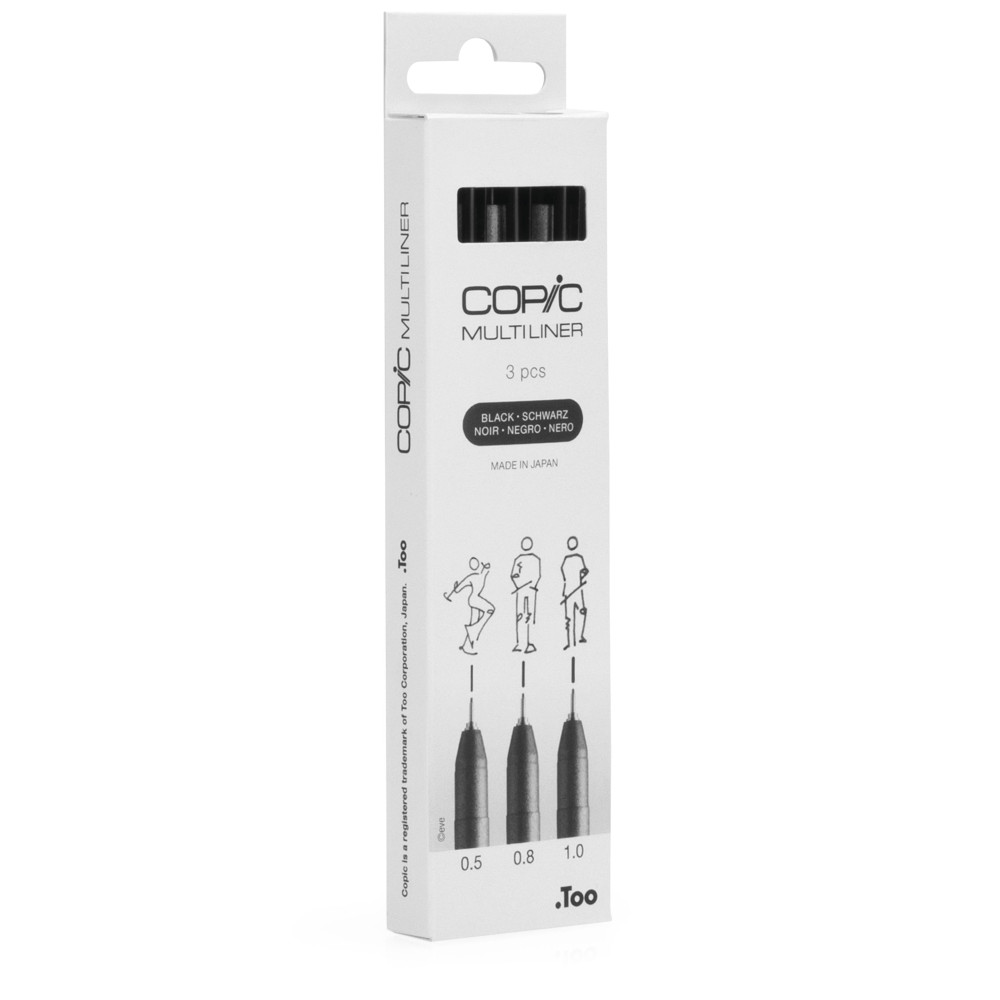 Zestaw cienkopisów Copic Multiliner Broad - Black 3 szt.
