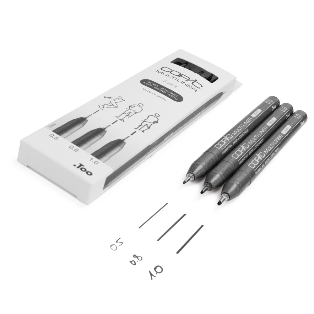 Set of Copic Multiliners Broad - Black 3 pcs