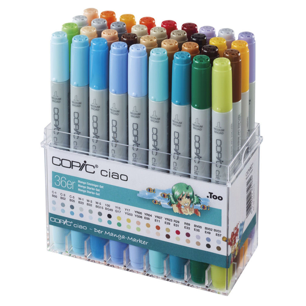 Zestaw markerów dwustronnych Copic Ciao Manga Starter - 36 szt.