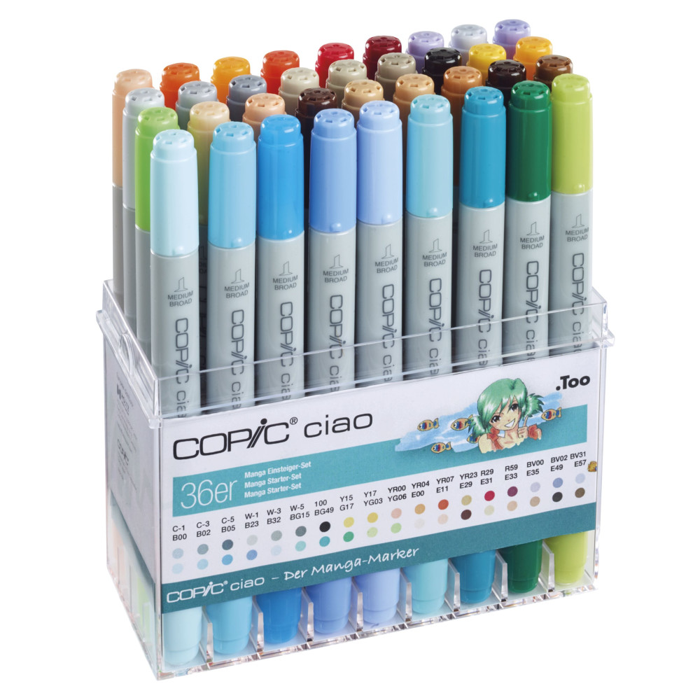 Zestaw markerów dwustronnych Copic Ciao Manga Starter - 36 szt.