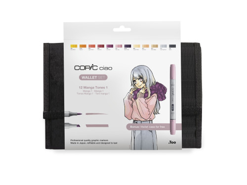 Zestaw markerów dwustronnych Copic Ciao Manga Tones 1 - 12 szt.